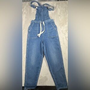UpWest Soft Denim Adjustable Strap Tie Waist Blue Overalls Size XS